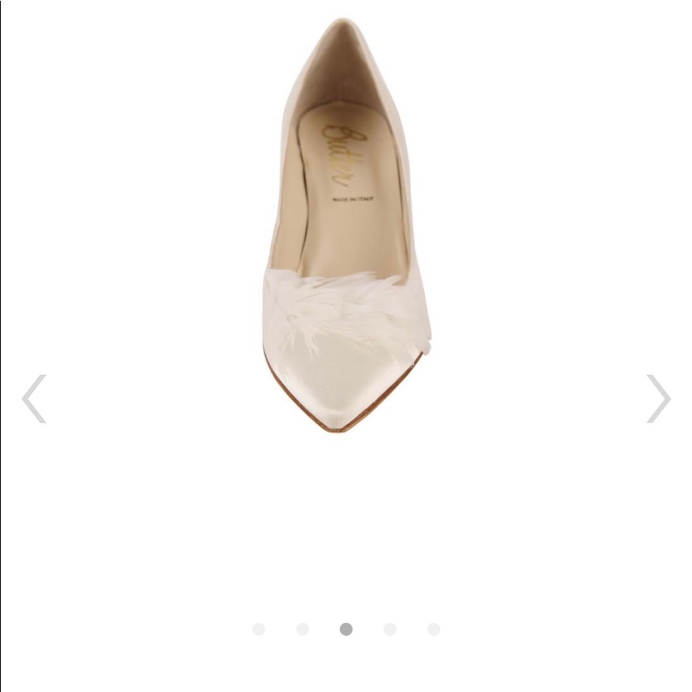 Something Bleu Crimson Ivory Satin Pumps - Picture 3 of 11